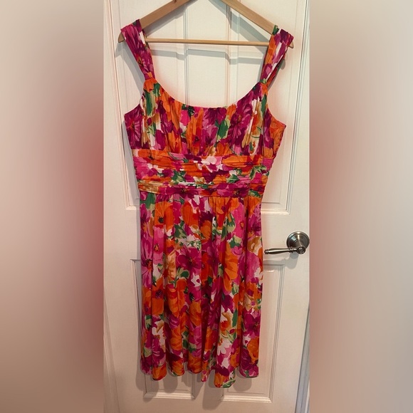 Anne Klein Pink Orange Maxi Sun Dress - Picture 1 of 8